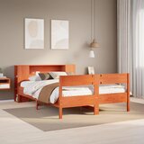 Krevet s regalom za knjige bez madraca 140 x 190 cm od borovine | shoptok.hr