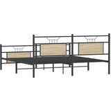 Metalni Kovinski posteljni okvir brez vzmetnice sonoma hrast 183x213 cm, (21829081) | Shoptok.si