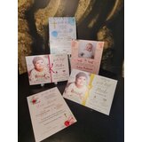  Vabilo za krst z angelčkom in sliko otroka roza REK125 | Shoptok.si