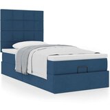 vidaXL Otomanski posteljni okvir z vzmetnico moder 100x200 cm blago | Shoptok.si