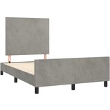  The Living Store Posteljni okvir z vzglavjem svetlo siv 120x190 cm žamet - Posteljni Okvir Z Vzglavjem, (21489260) | Shoptok.si