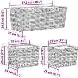  Saksija košarica s pohranom 3 pcs Siva Kubu Ratan - Siva | shoptok.hr