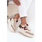 Boto Women's Sneakers on Platform with Gold Inserts Beige Zalvra | shoptok.hr