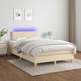  box spring s madracem LED krem 120 x 200 cm od tkanine | shoptok.hr