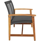  Vrtna klupa crna 112 cm od poliratana i bagremovog drva | Eponuda.com