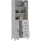  Visoka komoda siva betona 69 5x34x180 cm od konstruiranog drva | shoptok.hr