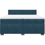  s oprugama i madracem plavi 200x200 cm baršunasti | shoptok.hr