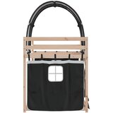 Krevet na kat sa zavjesama bijelo-crni 80 x 200 cm od borovine | shoptok.hr
