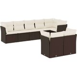 vidaXL 8-dijelni set vrtnih sofa s jastucima smeđi od poliratana | shoptok.hr