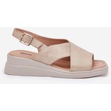 Boto Ladies Wedge Sandals Made Of Eco Leather Golden Quilara | shoptok.hr