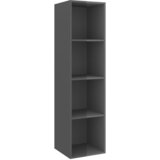 vidaXL Stenska TV omarica visok sijaj siva 37x37x142,5cm iverna plošča, (20732624) | Shoptok.si