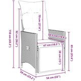  7-delni set za vrtno prehrano z blazinami Črn poli ratan, (22087469) | Shoptok.si