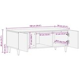 vidaXL Klubska miza večbarvno 100 x 54 x 40 cm Masiven les manga | Shoptok.si