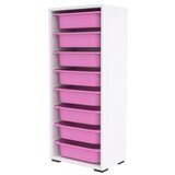 Hanah home Višenamenska komoda Cara 8N, 45.5 x30 x109 cm, Bijelo-roze | Eponuda.ba