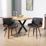  Set od 2 vintage blagovaonske stolice drvo presvlake od tkanine pjena crna | shoptok.hr