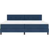 Box Postelja z vzmetnico z vzmetnico Modra 200 x 200 cm blago, (5000141881) | Shoptok.si