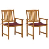 The Living Store Vrtni stoli z blazinami 2 kosa trden akacijev les - Vrtni Stol, (21480720) | Shoptok.si