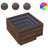  Noćni ormarić s beskonačnim LED boja smeđeg hrasta 40x40x30 cm | Eponuda.com