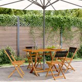 Maison Chic Zložljivi Vrtni Stoli - Stol za vrti 4 kosi črni trden akacijev les JS2859, (21875910) | Shoptok.si