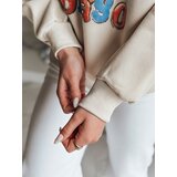 DStreet Bluza damska oversize z nadrukiem LALA VIBE beżowa | Shoptok.si