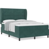 Box Spring Postelja z Blazino Temno Zeleno 140x200 cm Žamet, (22050567) | Shoptok.si