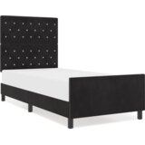  Krevetna Konstrukcija Crna 90x200 cm Baršun | shoptok.hr