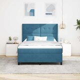  Krevet s opruga kutije s uzglavljem Plava 140 x 200 cm Baršun | shoptok.hr