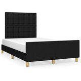 Maison Chic Posteljni okvir - Dvoposteljna postelja - Zakonska postelja brez vzmetnice črn 120x190 cm blago-J11651, (21768175) | Shoptok.si