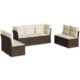  7-dijelni set vrtnih sofa od poliratana s jastucima smeđi | shoptok.hr