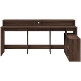 vidaXL Radni stol LED svjetlima smeđa boja hrasta 200x104x91cm drveni | shoptok.hr