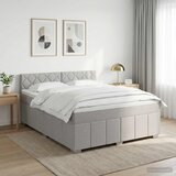  Boxspring krevet s madracem Svjetlosiva 140 x 190 cm Tkanina | shoptok.hr