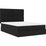  Otomanski krevet s madracem i LED crni 140x190 cm tkanine Slike