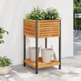 vidaXL Vrtna sadilica s policom 45 x 45 x 80 cm masivno drvo i čelik | shoptok.hr