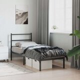 vidaXL Metalni okvir za krevet s uzglavljem crni 75x190 cm | shoptok.hr