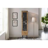 Livetastic VITRINA, furnirano hrast črna, barve hrasta | Shoptok.si