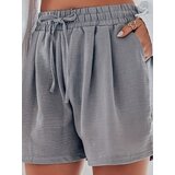 DStreet Spodenki damskie lniane RELAX TIME szare | Shoptok.si