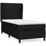 Box spring postelja z vzmetnico črna 80x200 cm blago, (20895794) | Shoptok.si