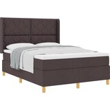 vidaXL Postelja s pomičnim podom in vzmetnico Temno rjava 140x200 cm Tkanina, (22050543) | Shoptok.si