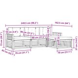  Set vanjskih sofa Prirodna i antracit 249,5 x 162,5 x 73 cm | Eponuda.com