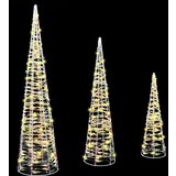  Božićno drvce 3 pcs Topla bijela 40 cm 60 cm 80 cm PET | shoptok.hr