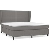  Box spring postelja z vzmetnico temno siva 160x200 cm blago, (20930236) | Shoptok.si
