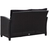  Vrtni dvosjed s jastucima crni 124 cm od poliratana | shoptok.hr