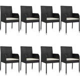  9-dijelni vrtni blagovaonski set s jastucima crni od poliratana | shoptok.hr