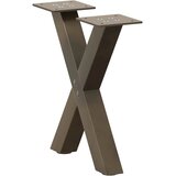  Noge za klub stolić u obliku slova X, 2 kom, prirodni čelik, 37 x (30-31) cm, čelik | shoptok.hr