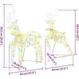 vidaXL LED jelene med 40 LED 2 pcs Toplo bela 64 x 42 x 15 cm PET | Shoptok.si