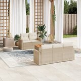  6-dijelni set vrtnih sofa s jastucima bež od poliratana | shoptok.hr