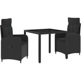 Vanjski set za objedovanje 3 pcs Crna 90 x 90 x 75 cm poliratan | shoptok.hr