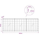  Gabion s žicom debljine 5 mm i mrežom 10x10 cm 150x20x50 cm | shoptok.hr
