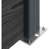 PANEL ograde 3 pcs WPC i aluminij Crna | shoptok.hr