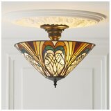 Endon 111905 - Prislonjena plafonska svetiljka Tiffany HECTOR 3xE27/10W/230V Ø 40 cm Cene